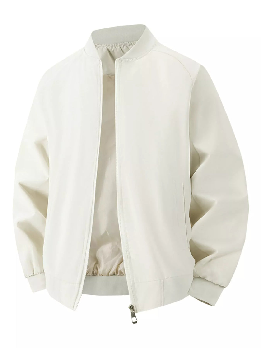 Men's plus size thermal zip-up jacket in light khaki